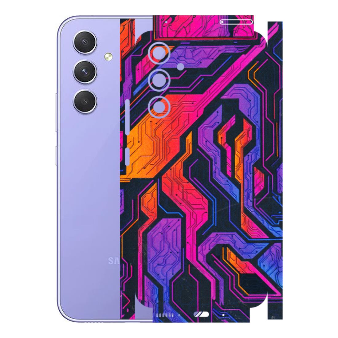 Samsung A/S Series Phone Skins (All Models) - Tech Circuits Futuristic - 3D Embossed Finish (L-07) Samsung Galaxy A54 (5G)