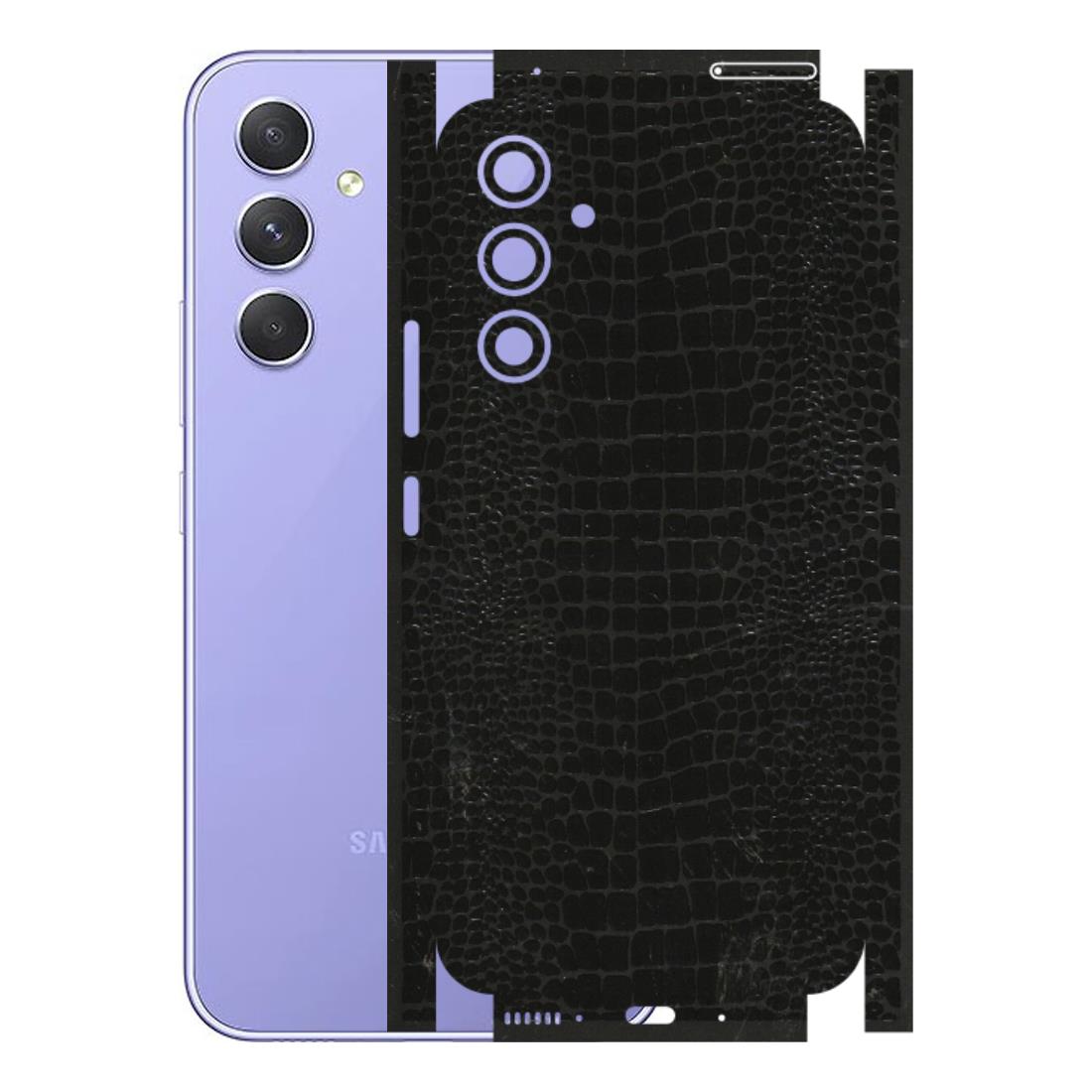 Samsung A/S Series Phone Skins (All Models) - Snake Leather Black - 3D Embossed Finish (L-107) Samsung Galaxy A54 (5G)