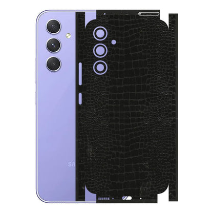 Samsung A/S Series Phone Skins (All Models) - Snake Leather Black - 3D Embossed Finish (L-107) Samsung Galaxy A54 (5G)