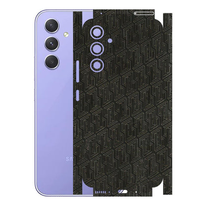 Samsung A/S Series Phone Skins (All Models) - Black Abstract Pattern - 3D Embossed Finish (L-117) Samsung Galaxy A54 (5G)
