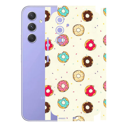 Samsung A/S Series Phone Skins (All Models) - Mini Donuts Doodle Art - 3D Embossed Finish (L-122) Samsung Galaxy A54 (5G)
