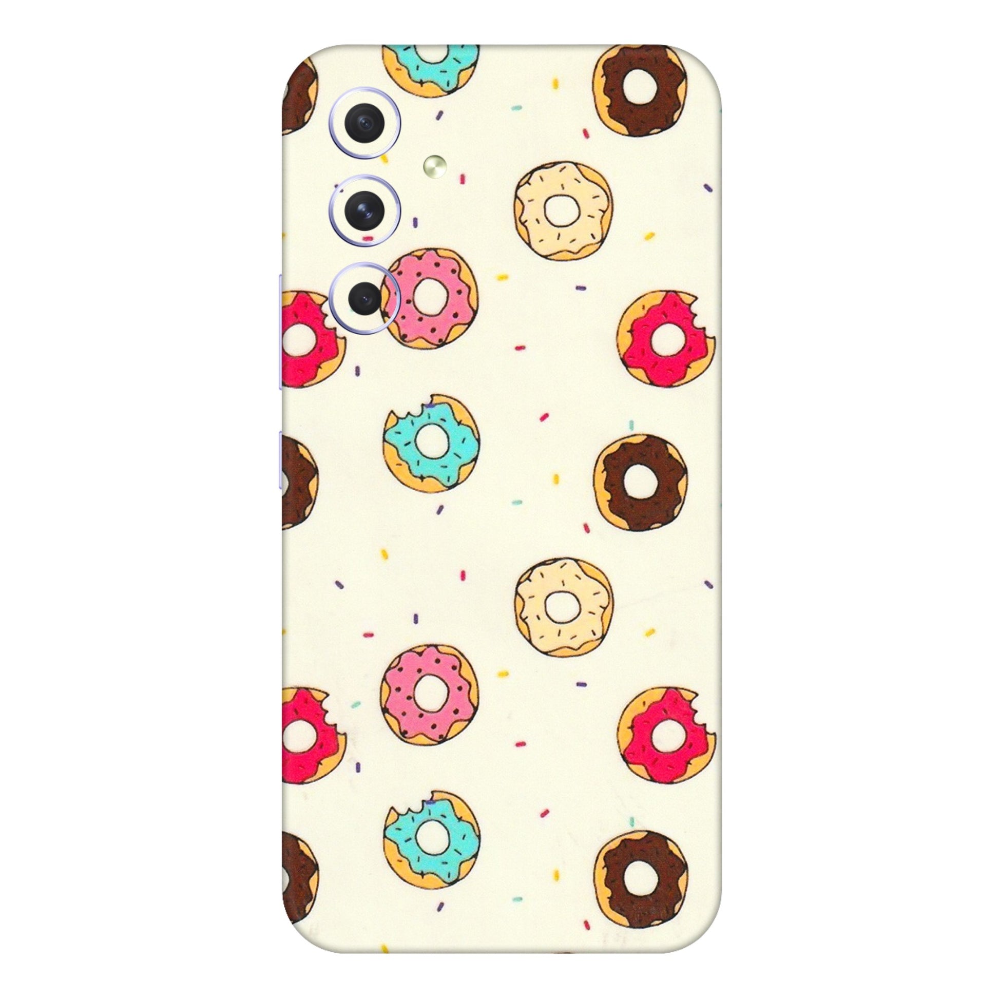 Samsung A/S Series Phone Skins (All Models) - Mini Donuts Doodle Art - 3D Embossed Finish (L-122) Samsung Galaxy A54 (5G)