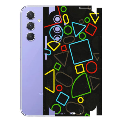 Samsung A/S Series Phone Skins (All Models) - Black Shapes - 3D Embossed Finish (L-131) Samsung Galaxy A54 (5G)