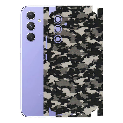 Samsung A/S Series Phone Skins (All Models) - Black/Grey Camoflaunge - 3D Embossed Finish (L-142) Samsung Galaxy A54 (5G)
