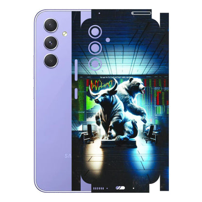 Samsung A/S Series Phone Skins (All Models) - Stock Market Sensex Bear vs Bulls - 3D Embossed Finish (L-15) Samsung Galaxy A54 (5G)