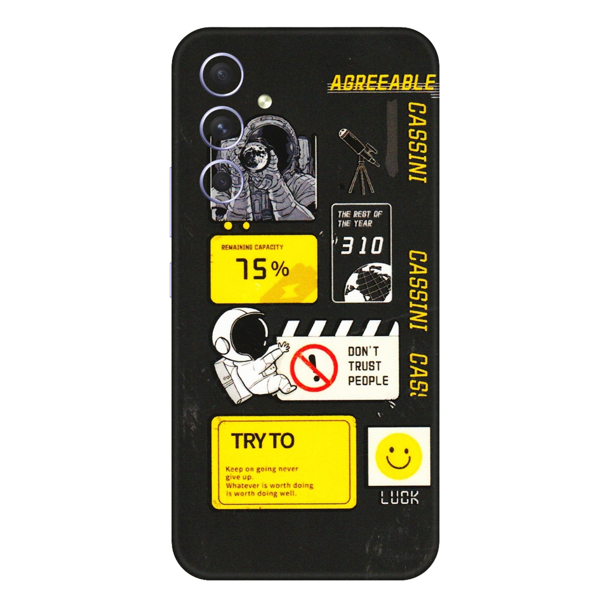 Samsung A/S Series Phone Skins (All Models) - Black Cassini - 3D Embossed Finish (L-161) Samsung Galaxy A54 (5G)