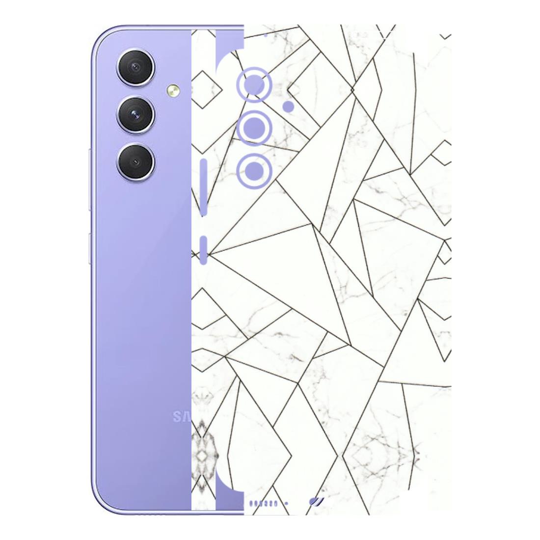 Samsung A/S Series Phone Skins (All Models) - Luxury White Marble Effect - 3D Embossed Finish (L-168) Samsung Galaxy A54 (5G)