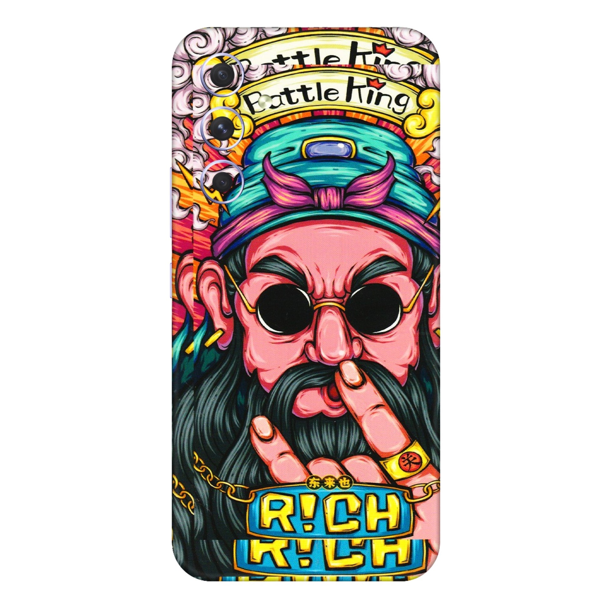 Samsung A/S Series Phone Skins (All Models) - Battle King Dude Face - 3D Embossed Finish (L-178) Samsung Galaxy A54 (5G)