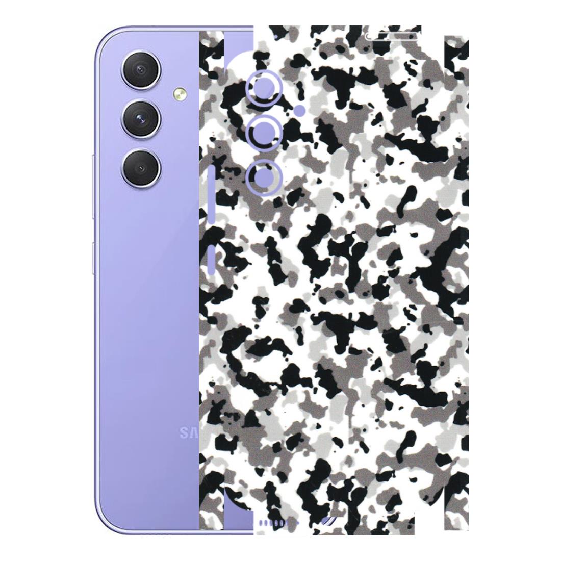 Samsung A/S Series Phone Skins (All Models) - White Black Camouflage - 3D Embossed Finish (L-18) Samsung Galaxy A54 (5G)