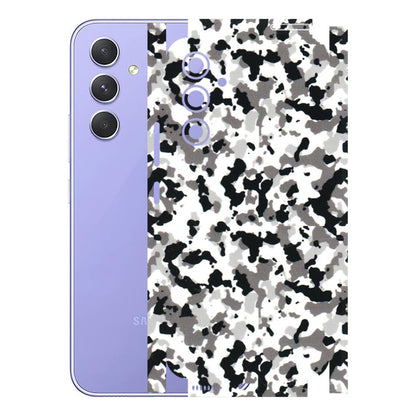 Samsung A/S Series Phone Skins (All Models) - White Black Camouflage - 3D Embossed Finish (L-18) Samsung Galaxy A54 (5G)