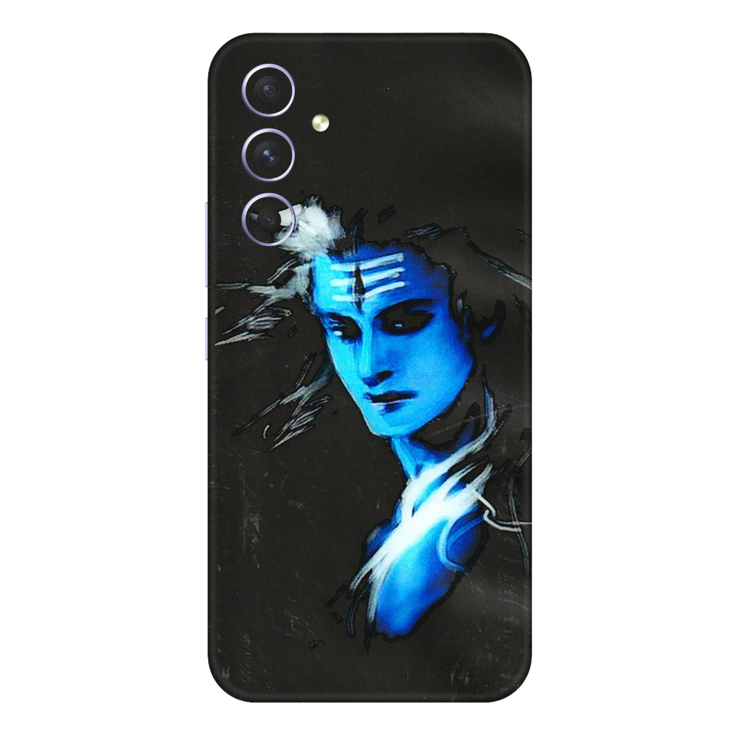 Samsung A/S Series Phone Skins (All Models) - Har Har Mahadev Blue/Black - 3D Embossed Finish (L-185) Samsung Galaxy A54 (5G)
