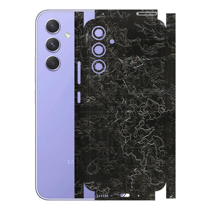 Samsung A/S Series Phone Skins (All Models) - Black map Texture - 3D Embossed Finish (L-201) Samsung Galaxy A54 (5G)