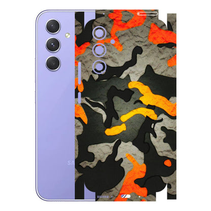 Samsung A/S Series Phone Skins (All Models) - Orange Camouflage - 3D Embossed Finish (L-204) Samsung Galaxy A54 (5G)