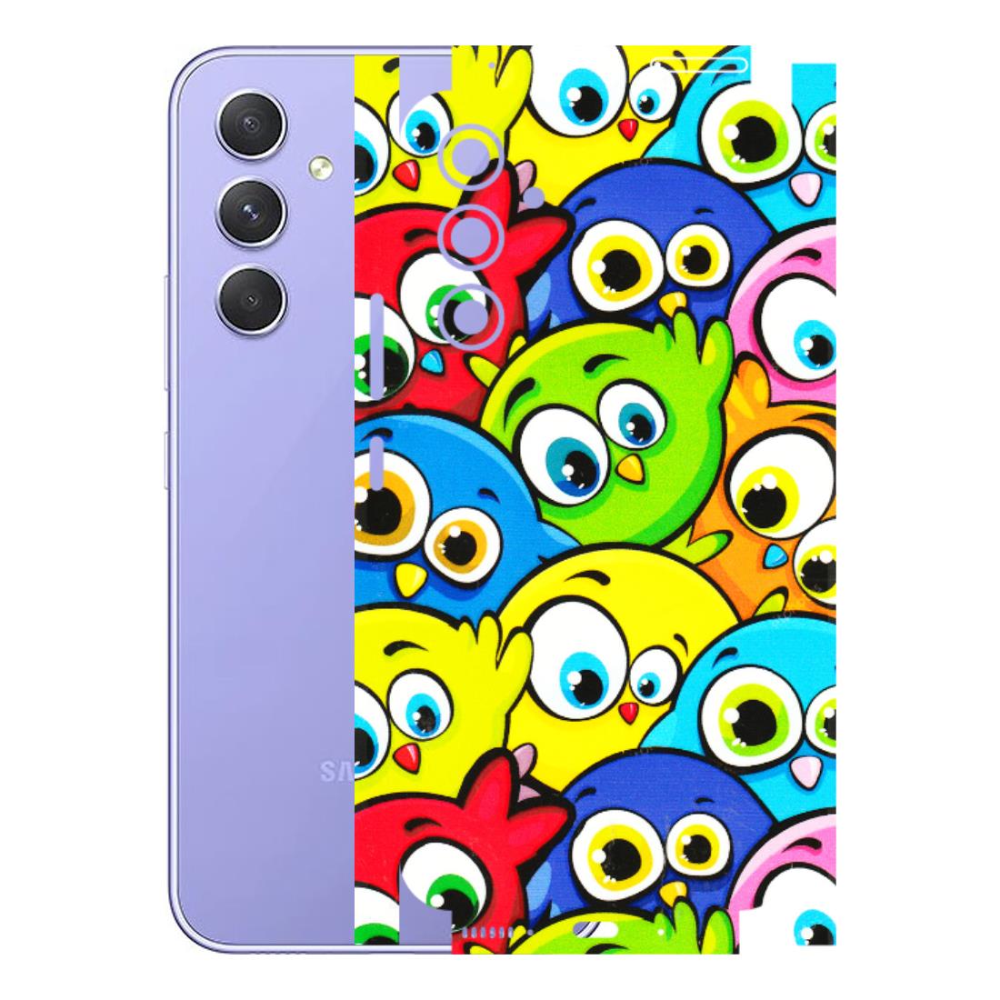 Samsung A/S Series Phone Skins (All Models) - Cute Fluffy Birds - 3D Embossed Finish (L-213) Samsung Galaxy A54 (5G)