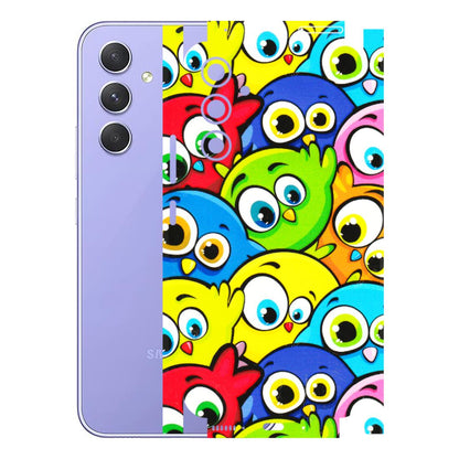 Samsung A/S Series Phone Skins (All Models) - Cute Fluffy Birds - 3D Embossed Finish (L-213) Samsung Galaxy A54 (5G)