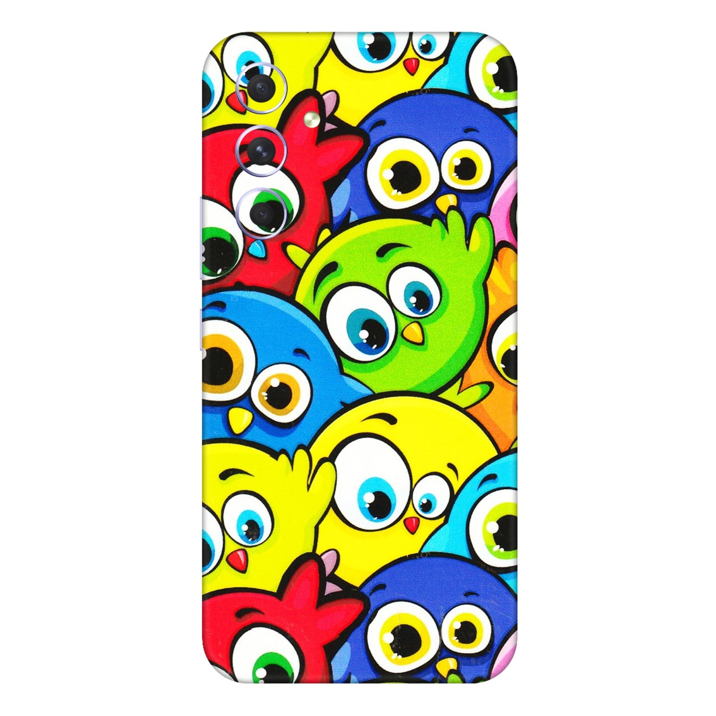 Samsung A/S Series Phone Skins (All Models) - Cute Fluffy Birds - 3D Embossed Finish (L-213) Samsung Galaxy A54 (5G)