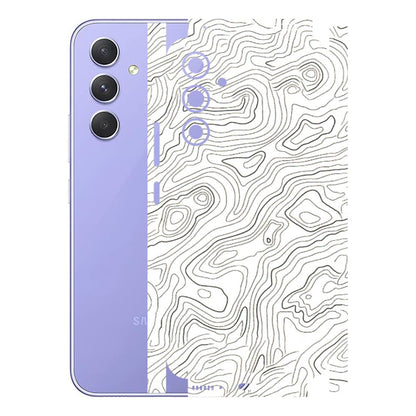 Samsung A/S Series Phone Skins (All Models) - White Black Swirls - 3D Embossed Finish (L-219) Samsung Galaxy A54 (5G)