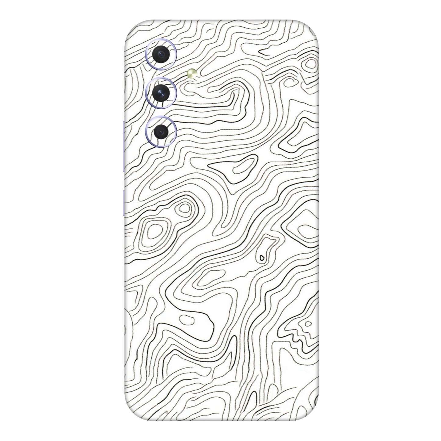 Samsung A/S Series Phone Skins (All Models) - White Black Swirls - 3D Embossed Finish (L-219) Samsung Galaxy A54 (5G)