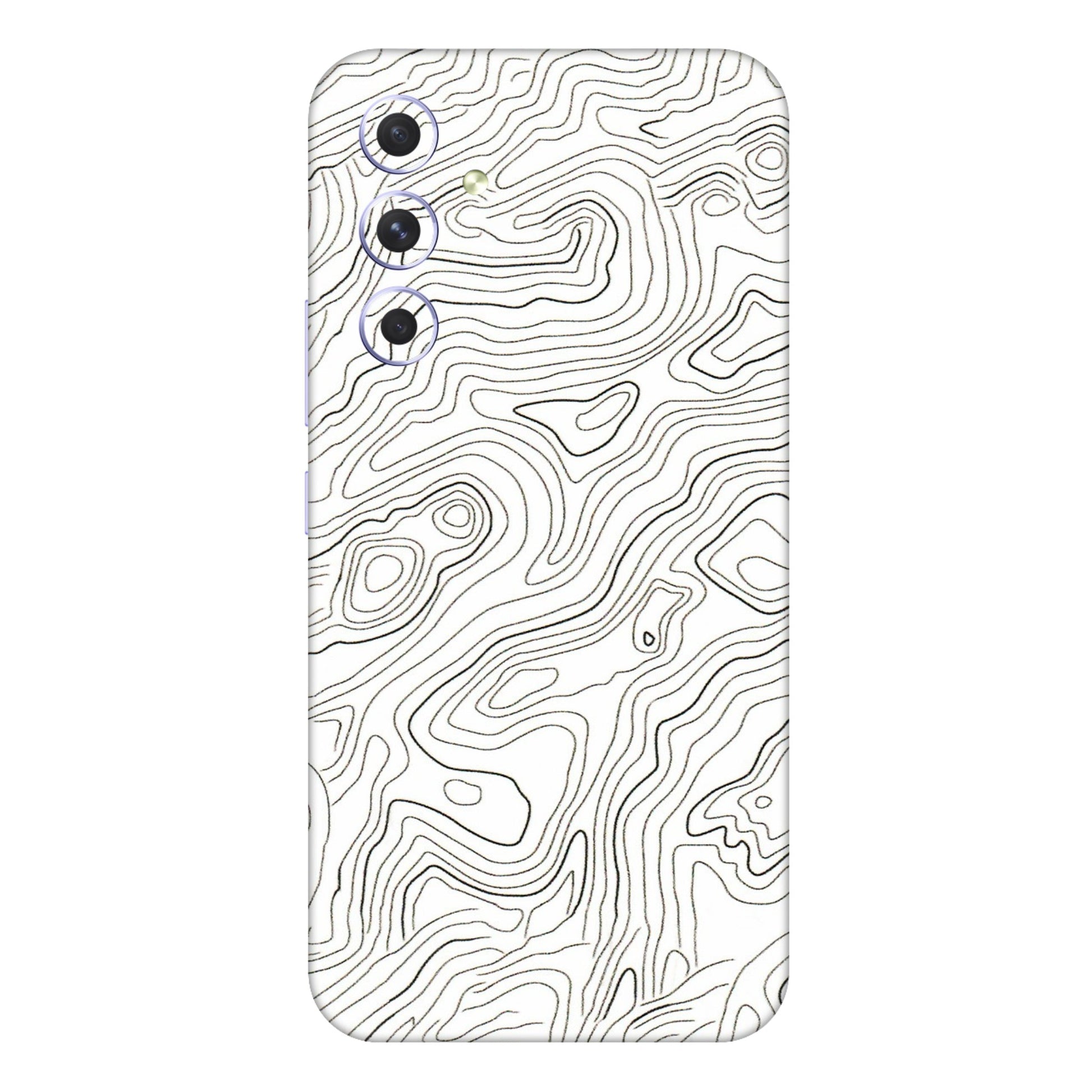 Samsung A/S Series Phone Skins (All Models) - White Black Swirls - 3D Embossed Finish (L-219) Samsung Galaxy A54 (5G)