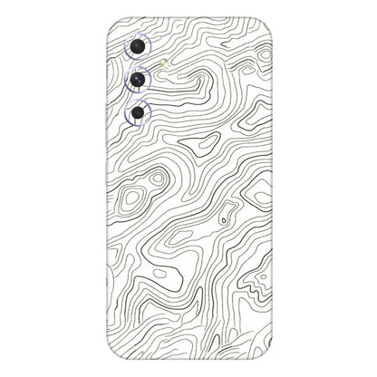Samsung A/S Series Phone Skins (All Models) - White Black Swirls - 3D Embossed Finish (L-219) Samsung Galaxy A54 (5G)