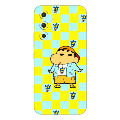 Samsung A/S Series Phone Skins (All Models) - Yellow Blue Shinchan Cute - 3D Embossed Finish (L-221) Samsung Galaxy A54 (5G)