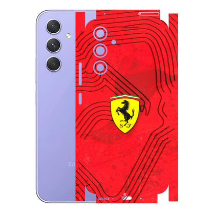 Samsung A/S Series Phone Skins (All Models) - Red Ferrari Logo Stylish - 3D Embossed Finish (L-238) Samsung Galaxy A54 (5G)