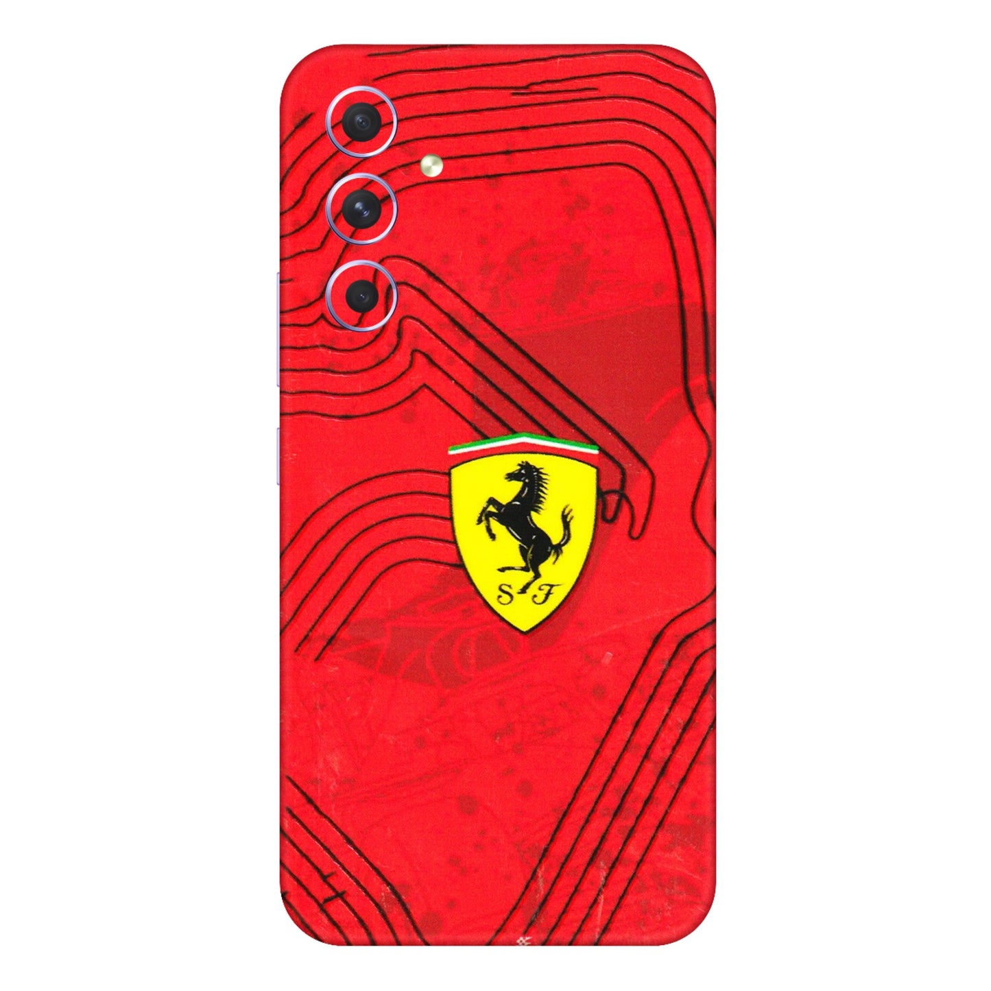 Samsung A/S Series Phone Skins (All Models) - Red Ferrari Logo Stylish - 3D Embossed Finish (L-238) Samsung Galaxy A54 (5G)