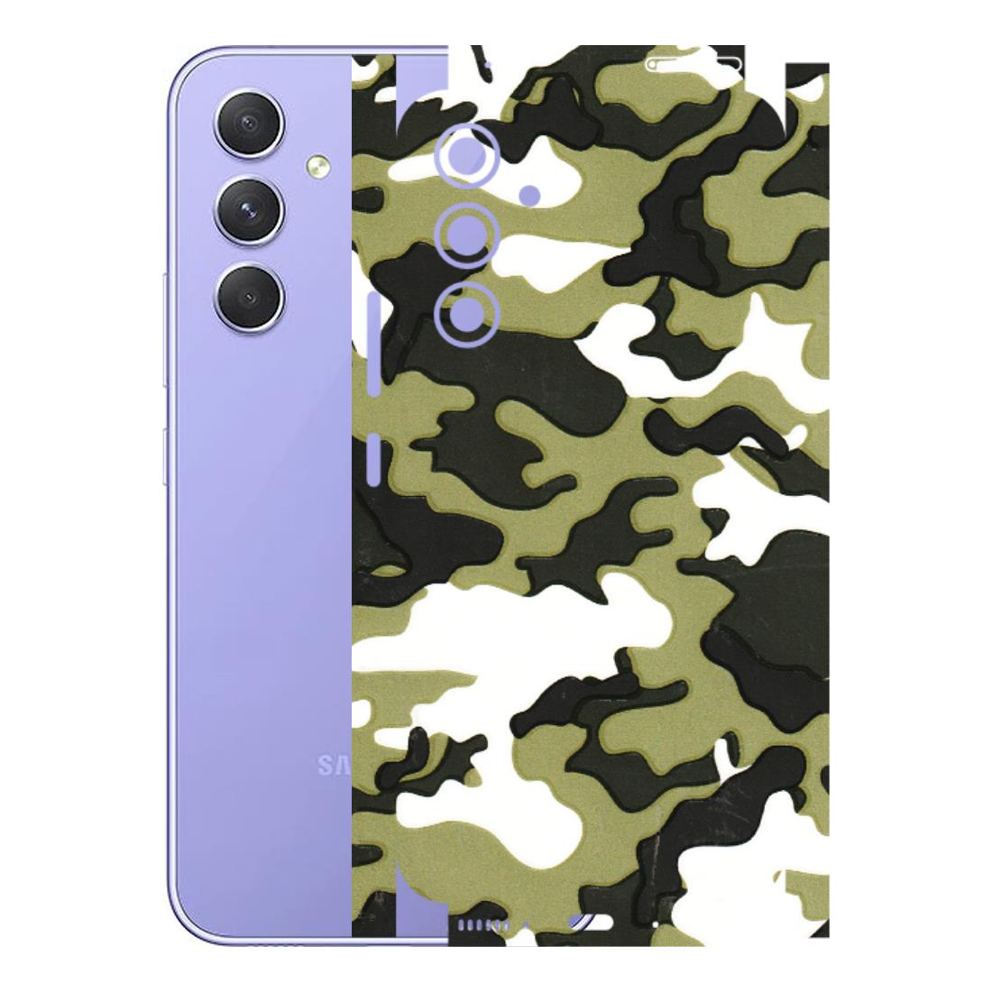 Samsung A/S Series Phone Skins (All Models) - Camouflages White And Green - 3D Embossed Finish (L-243) Samsung Galaxy A54 (5G)