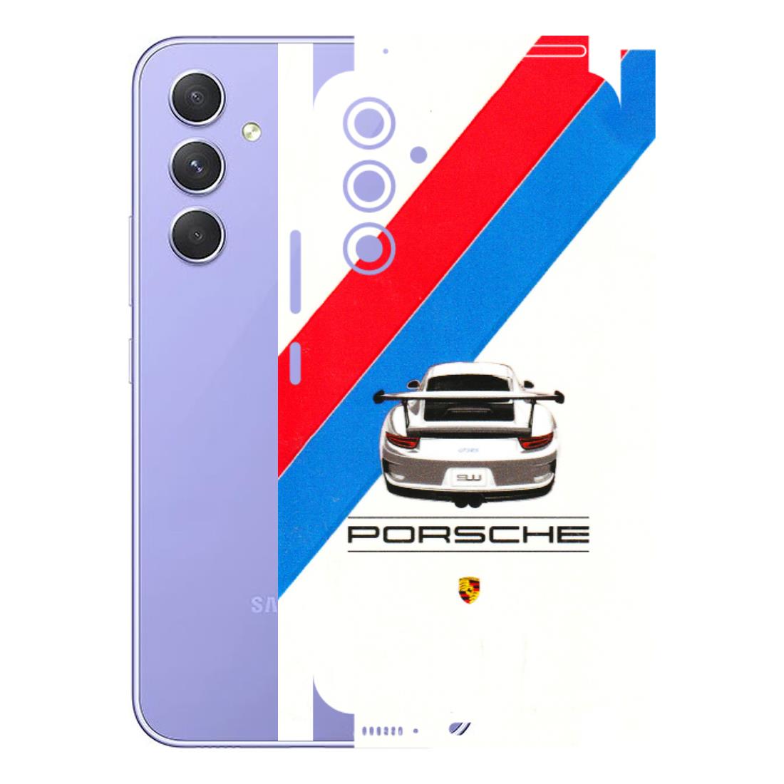 Samsung A/S Series Phone Skins (All Models) - Porche Car Sober Logo - 3D Embossed Finish (L-248) Samsung Galaxy A54 (5G)