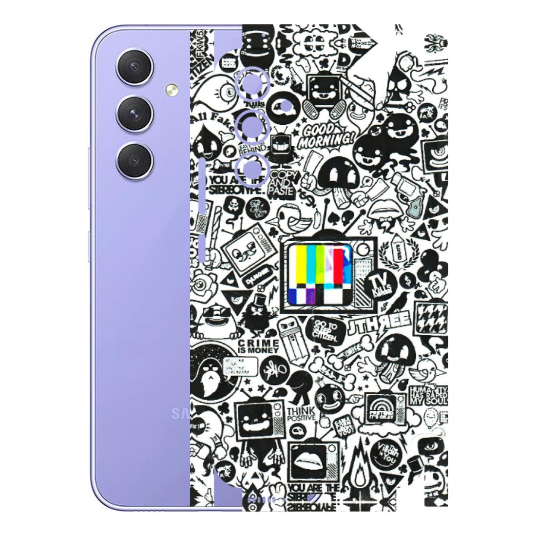 Samsung A/S Series Phone Skins (All Models) - Doodles Positive Art - 3D Embossed Finish (L-263) Samsung Galaxy A54 (5G)