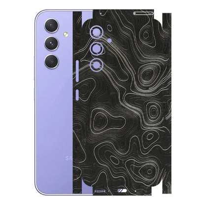 Samsung A/S Series Phone Skins (All Models) - Abstract White Line Map - 3D Embossed Finish (L-269) Samsung Galaxy A54 (5G)