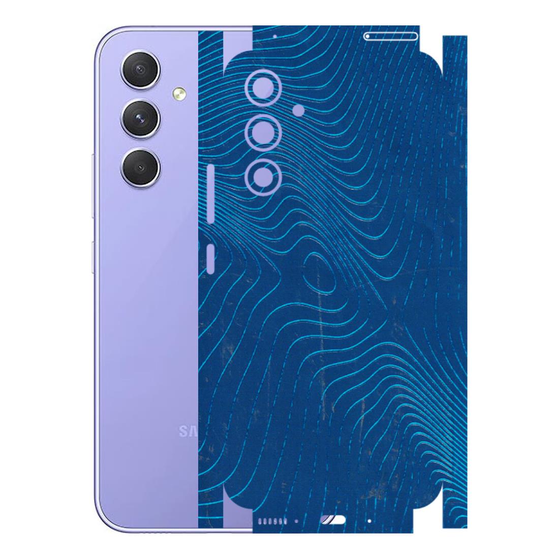 Samsung A/S Series Phone Skins (All Models) - Abstract Blue Line Map - 3D Embossed Finish (L-272) Samsung Galaxy A54 (5G)