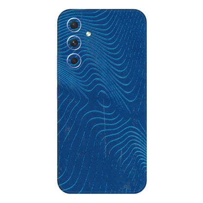 Samsung A/S Series Phone Skins (All Models) - Abstract Blue Line Map - 3D Embossed Finish (L-272) Samsung Galaxy A54 (5G)