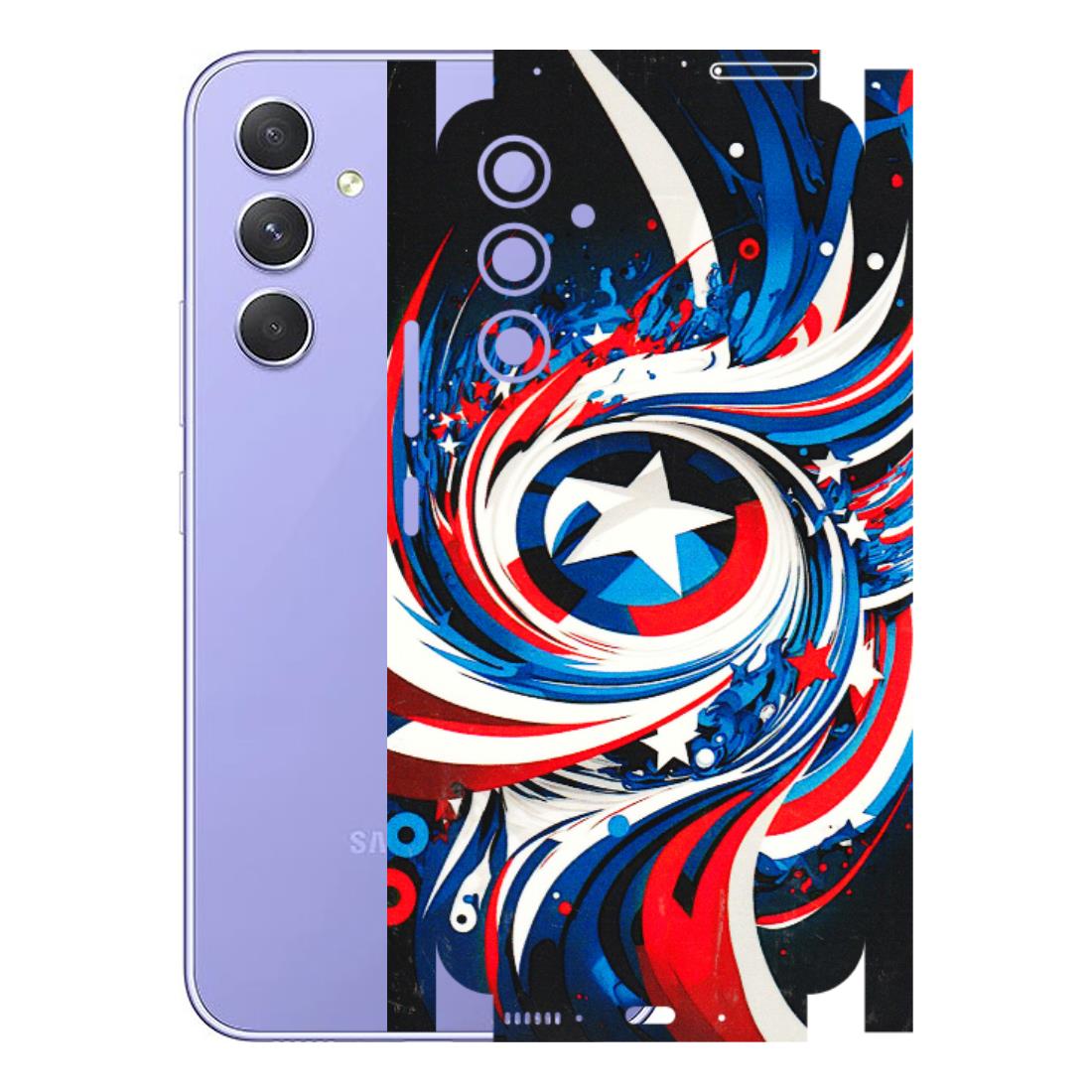 Samsung A/S Series Phone Skins (All Models) - Captain America Logo - 3D Embossed Finish (L-307) Samsung Galaxy A54 (5G)