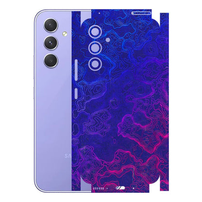 Samsung A/S Series Phone Skins (All Models) - Purple Ripples Swirl - 3D Embossed Finish (L-314) Samsung Galaxy A54 (5G)