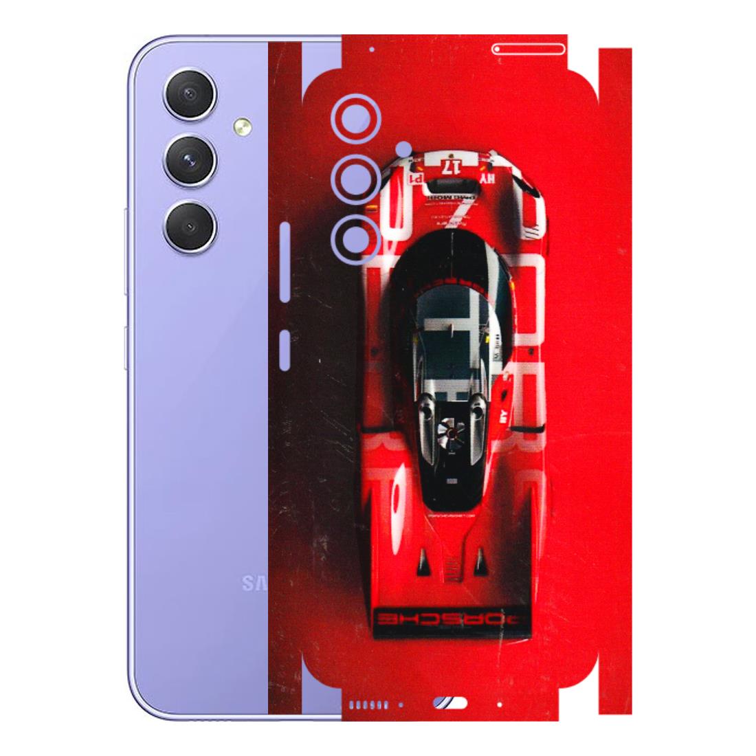 Samsung A/S Series Phone Skins (All Models) - Red Porsche Car Logo - 3D Embossed Finish (L-315) Samsung Galaxy A54 (5G)