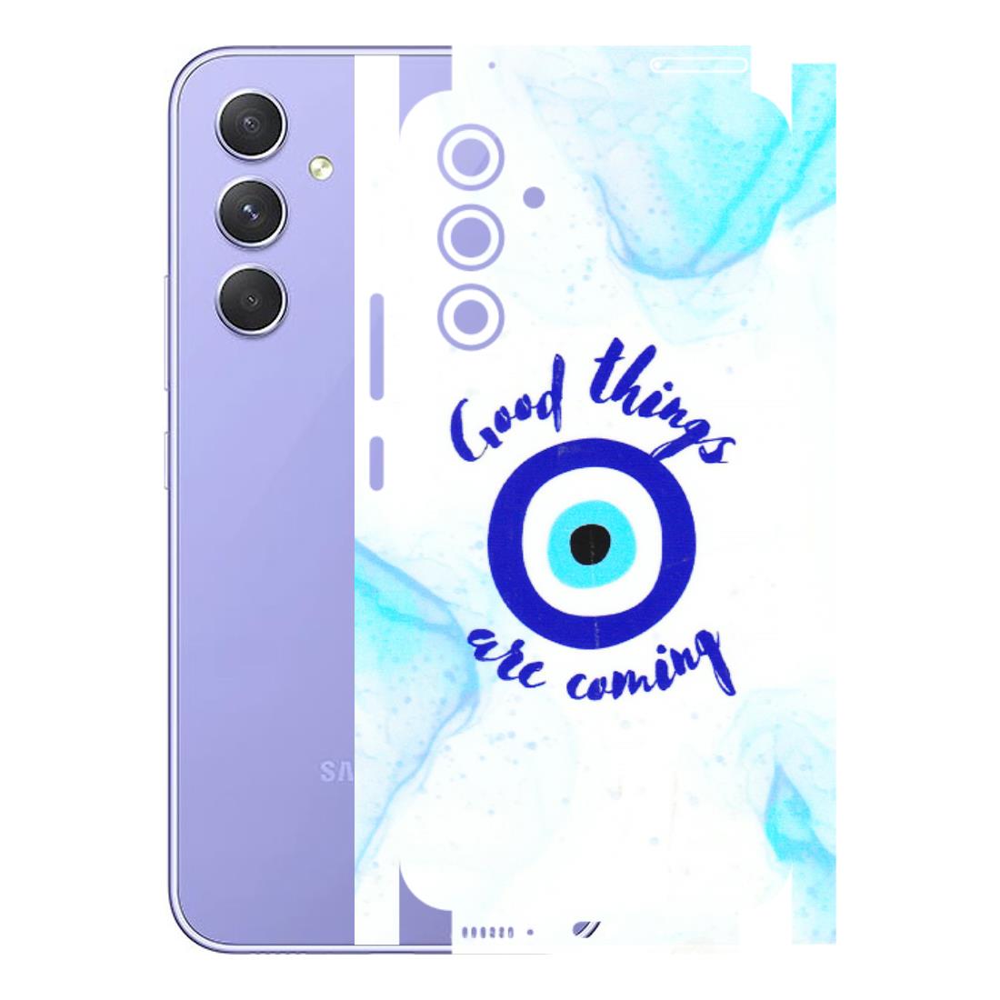 Samsung A/S Series Phone Skins (All Models) - Evil Eye Good Things Are Coming - 3D Embossed Finish (L-322) Samsung Galaxy A54 (5G)