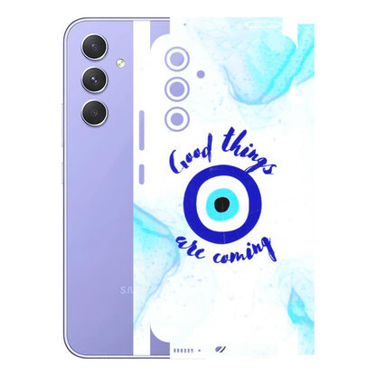 Samsung A/S Series Phone Skins (All Models) - Evil Eye Good Things Are Coming - 3D Embossed Finish (L-322) Samsung Galaxy A54 (5G)
