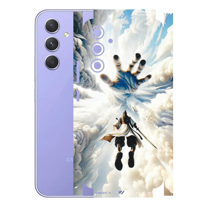 Samsung A/S Series Phone Skins (All Models) - Big Hand With Monkey King - 3D Embossed Finish (L-323) Samsung Galaxy A54 (5G)