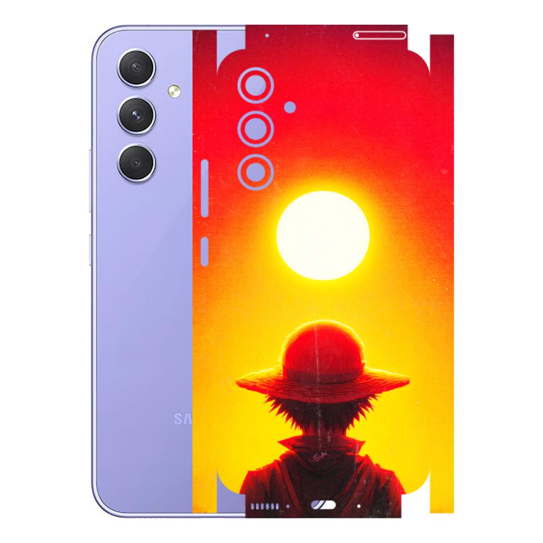 Samsung A/S Series Phone Skins (All Models) - Cool Sunset With Monkey D.Luffy Anime - 3D Embossed Finish (L-329) Samsung Galaxy A54 (5G)