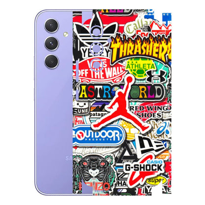 Samsung A/S Series Phone Skins (All Models) - Multi Brands Sticker Graffiti - 3D Embossed Finish (L-37) Samsung Galaxy A54 (5G)