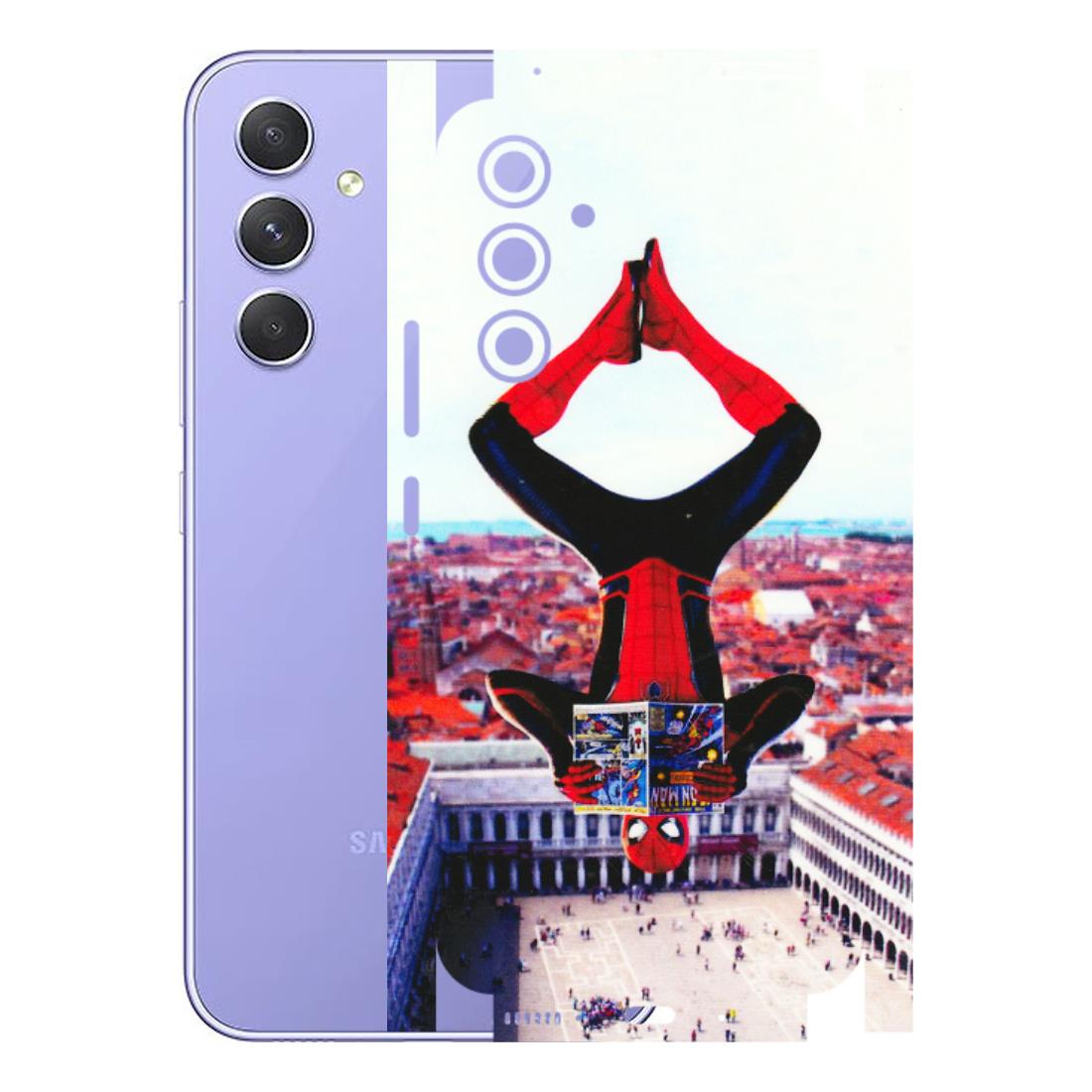 Samsung A/S Series Phone Skins (All Models) - Spiderman Hanging - 3D Embossed Finish (L-53) Samsung Galaxy A54 (5G)