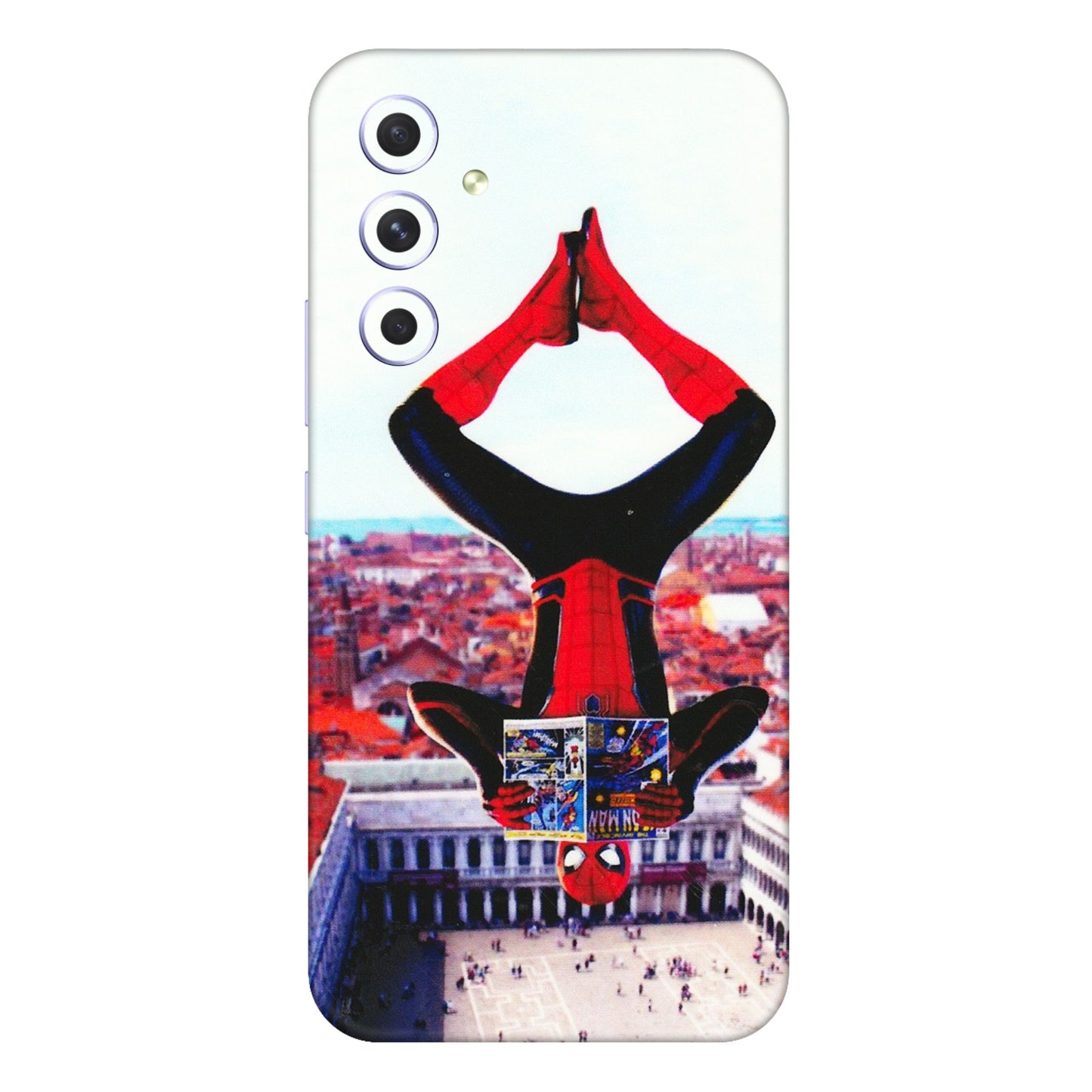 Samsung A/S Series Phone Skins (All Models) - Spiderman Hanging - 3D Embossed Finish (L-53) Samsung Galaxy A54 (5G)