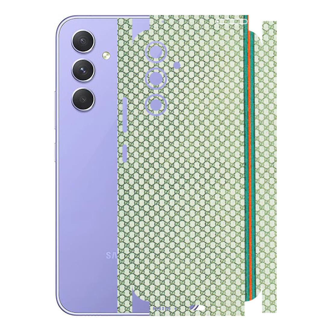 Samsung A/S Series Phone Skins (All Models) - Gucci Fabric Pattern - 3D Embossed Finish (L-73) Samsung Galaxy A54 (5G)