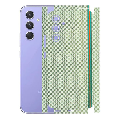 Samsung A/S Series Phone Skins (All Models) - Gucci Fabric Pattern - 3D Embossed Finish (L-73) Samsung Galaxy A54 (5G)