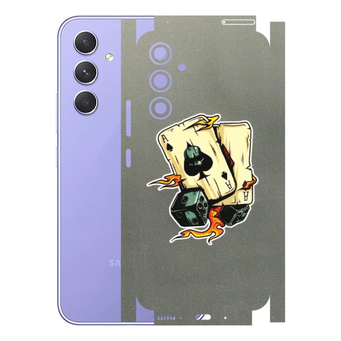 Samsung A/S Series Phone Skins (All Models) - Grey Cards Of Ace - 3D Embossed Finish (L-77) Samsung Galaxy A54 (5G)