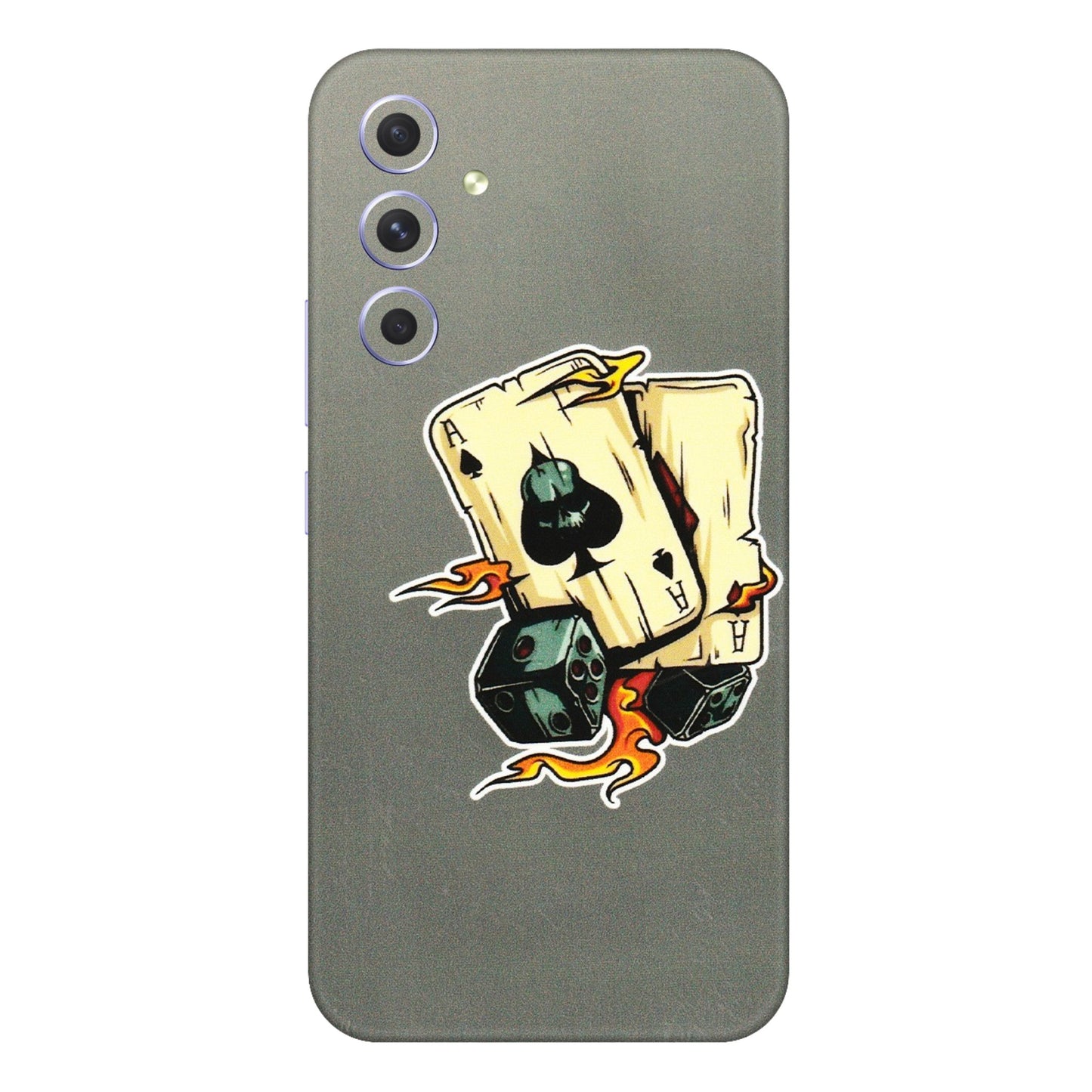 Samsung A/S Series Phone Skins (All Models) - Grey Cards Of Ace - 3D Embossed Finish (L-77) Samsung Galaxy A54 (5G)