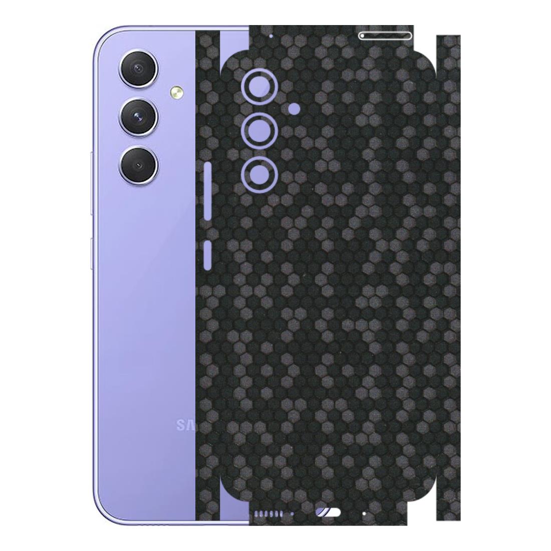 Samsung A/S Series Phone Skins (All Models) - Black Grey Honeycomb Sober - 3D Embossed Finish (L-85) Samsung Galaxy A54 (5G)