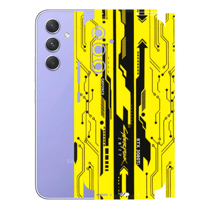 Samsung A/S Series Phone Skins (All Models) - Yellow Cyberpunk - 3D Embossed Finish (L-93) Samsung Galaxy A54 (5G)