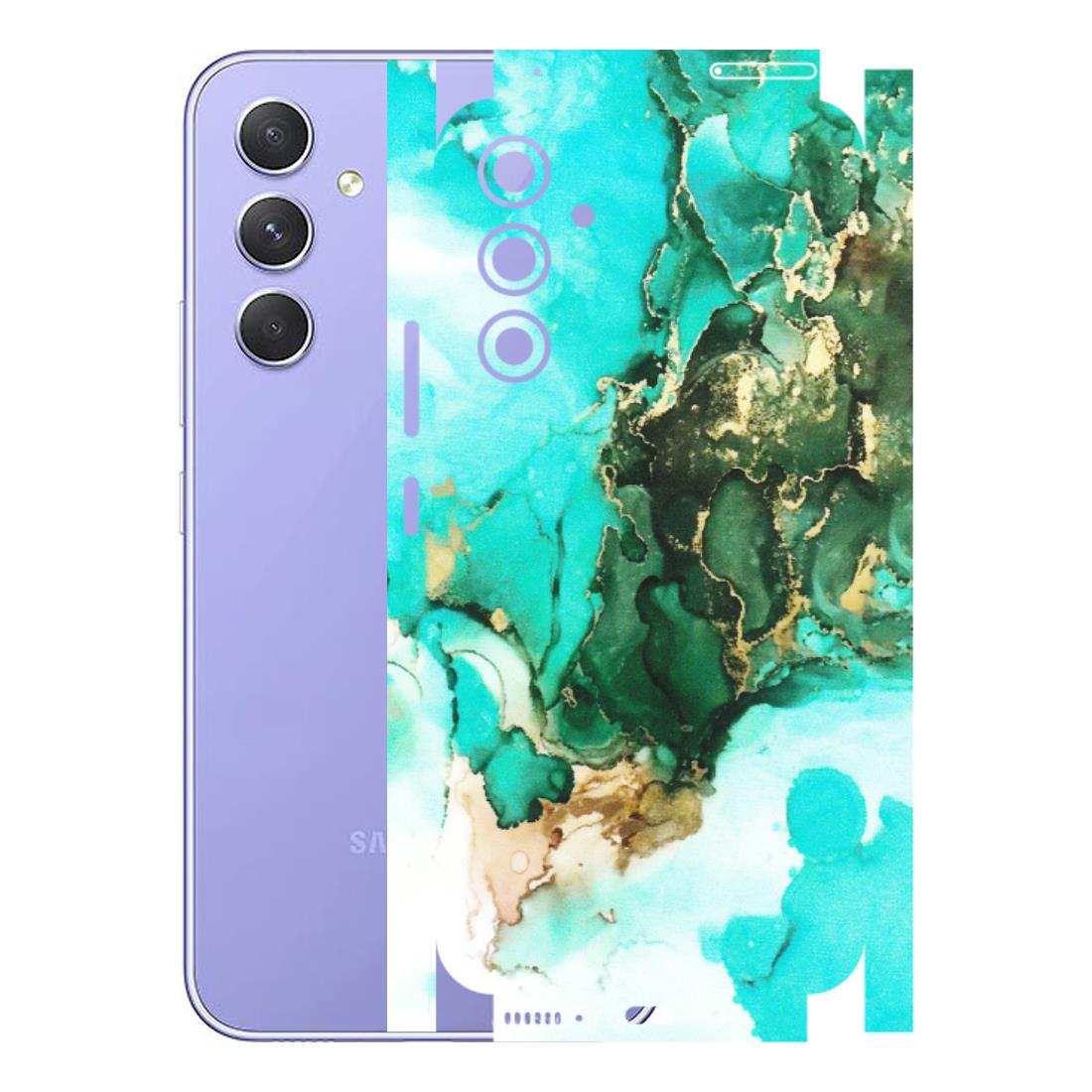 Samsung A/S Series Phone Skins (All Models) - The Blue Gold Marble - Matte Finish (M-124) Samsung Galaxy A54 (5G)